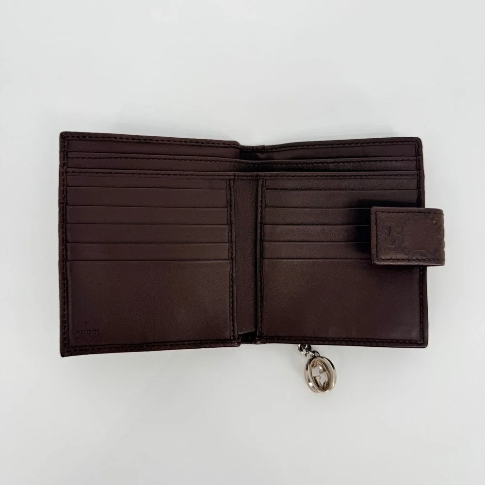 Gucci Wallet Mens Brown Guccissima Leather GG Monogram Bifold Luxury Charm